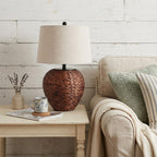 25" Clear Urn Table Lamp With Globe Shade