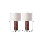 Set of Two 25" Black Table Lamps With Drum Shades