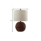 22" Clear Round Table Lamp With Drum Shade