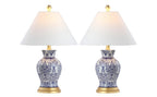 Set of Two 21" Gold Novelty Table Lamps With Empire Shades