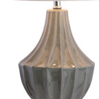 25" Gray And Clear Novelty Table Lamp With Drum Shade