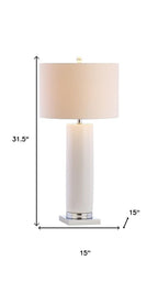 32" Silver Novelty Table Lamp With Drum Shade