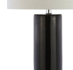 32" Silver Table Lamp With Drum Shade