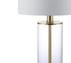 Set of Two 21" Gold USB Table Lamps With Drum Shades
