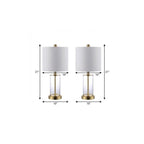 Set of Two 21" Gold USB Table Lamps With Drum Shades
