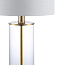 Set of Two 21" Gold USB Table Lamps With Drum Shades