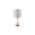 Set of Two 21" Gold USB Table Lamps With Drum Shades