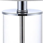 Set of Two 21" Silver USB Table Lamps With Drum Shades