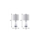 Set of Two 21" Silver USB Table Lamps With Drum Shades