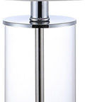 Set of Two 21" Silver USB Table Lamps With Drum Shades
