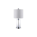 Set of Two 21" Silver USB Table Lamps With Drum Shades