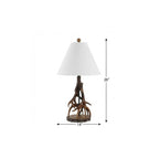 26" Dark Brown Antlers Table Lamp With Empire Shade