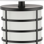27" Black USB Table Lamp With Drum Shade