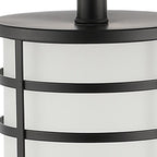 27" Black USB Table Lamp With Drum Shade