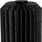 9" Black Geometric Bedside Lamp With Cylinder Shade