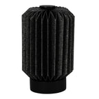 9" Black Geometric Bedside Lamp With Cylinder Shade