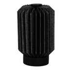 9" Black Geometric Bedside Lamp With Cylinder Shade