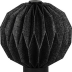 11" Black Geometric Table Lamp With Globe Shade