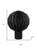 11" Black Geometric Table Lamp With Globe Shade