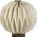 11" Natural Geometric Bedside Lamp With Globe Shade