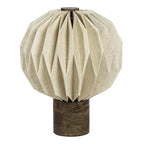 11" Natural Geometric Bedside Lamp With Globe Shade