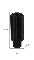 16" Black Geometric Table Lamp With Cylinder Shade