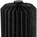 16" Black Geometric Table Lamp With Cylinder Shade