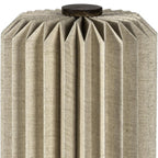 16" Natural Geometric Bedside Lamp With Cylinder Shade
