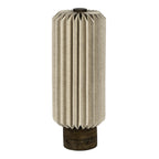 16" Natural Geometric Bedside Lamp With Cylinder Shade