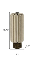 16" Natural Geometric Bedside Lamp With Cylinder Shade