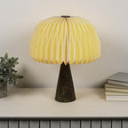 16" Natural Geometric Table Lamp With Dome Shade