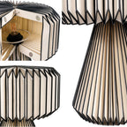 13" Clear Geometric Table Lamp With Cylinder Shade