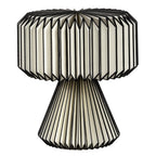 13" Clear Geometric Table Lamp With Cylinder Shade