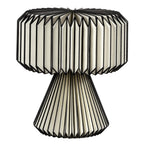 13" Clear Geometric Table Lamp With Cylinder Shade