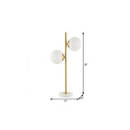 28" White Table Lamp With Globe Shade