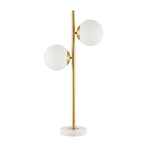 28" White Table Lamp With Globe Shade