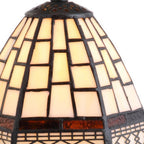 12" Brown Mosaic Tile Novelty Tiffany Lamp With Empire Shade