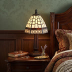 12" Brown Mosaic Tile Novelty Tiffany Lamp With Empire Shade