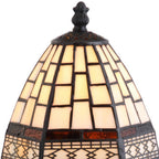 12" Brown Mosaic Tile Novelty Tiffany Lamp With Empire Shade