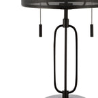 27" Antiqued Bronze Novelty Table Lamp With Drum Shade