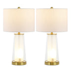 Set of Two 26" Gold Lighthouse Table Lamps With Drum Shades