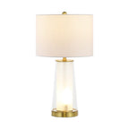 Set of Two 26" Gold Lighthouse Table Lamps With Drum Shades