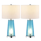 Set of Two 26" Silver Lighthouse Table Lamps With Drum Shades