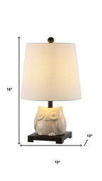 16" Antiqued Bronze Novelty Bedside Lamp With Empire Shade
