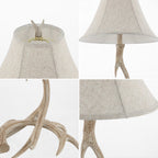 28" Beige Antlers Table Lamp With Bell Shade