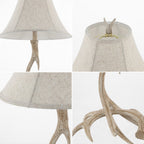 28" Beige Antlers Table Lamp With Bell Shade