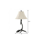 28" Black Antlers Table Lamp With Bell Shade