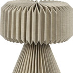 13" Natural Geometric Bedside Lamp With Cylinder Shade