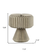 13" Natural Geometric Bedside Lamp With Cylinder Shade