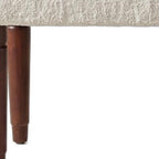 47" Cream and Brown Boucle and Solid Wood Upholstered Bench